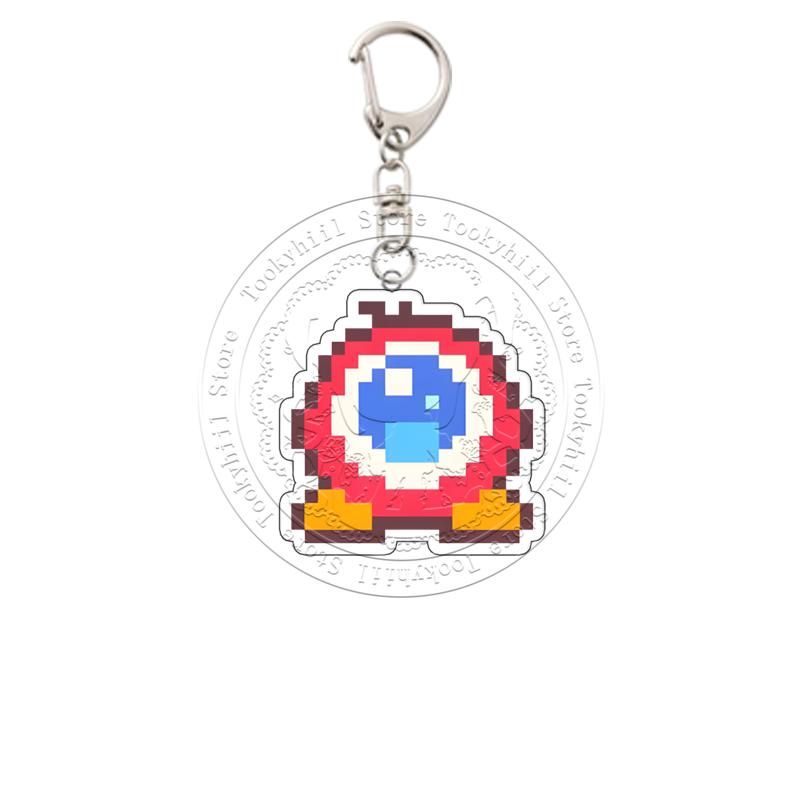 

Kirbys Keychain Pixel Exquisite Student Pendant Key Ring Accessories Bag Decorate Creativity Game Pattern Girl Festival Gift 4cm
