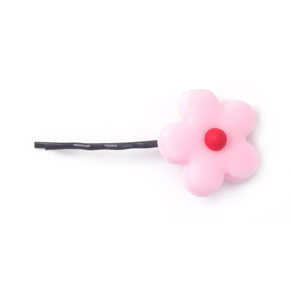 Hyunya Style Candy-Colored Flower Hairpin, Colorful Sweet Flower One-Word Clip Bangs Clip Edge Clip Female
