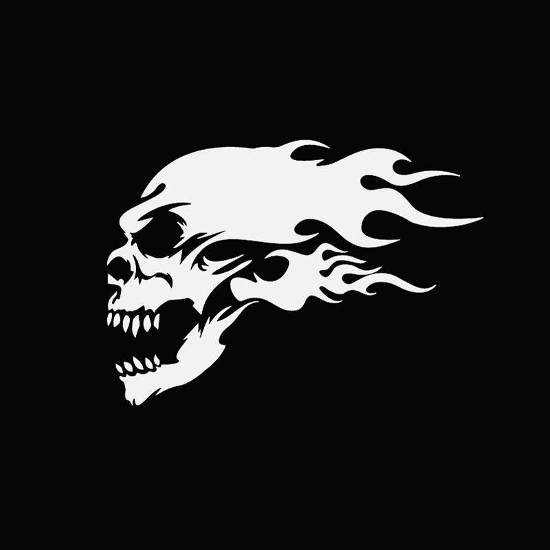 Car Stickers Halloween Skull Flame Skull Bumper Stickers Personalized Reflective Scratch Cover Decorative Stickers Car Decal