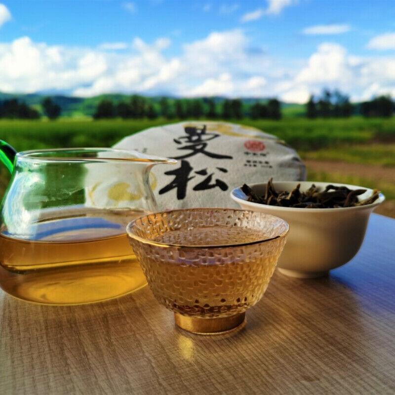 357g Zhonghong India Mansong Pu'er Raw Tea Cake Økologisk grønn te Sunn drikke
