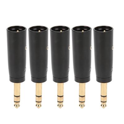 5 Stück Audio-Adapter Metall 6,35mm Stereo Stecker auf Mono Konverter Kabelverbinder für Mikrofon