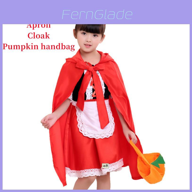 Little Red Riding Hood Princess Dress Halloween Fairy Tale Costume For Children