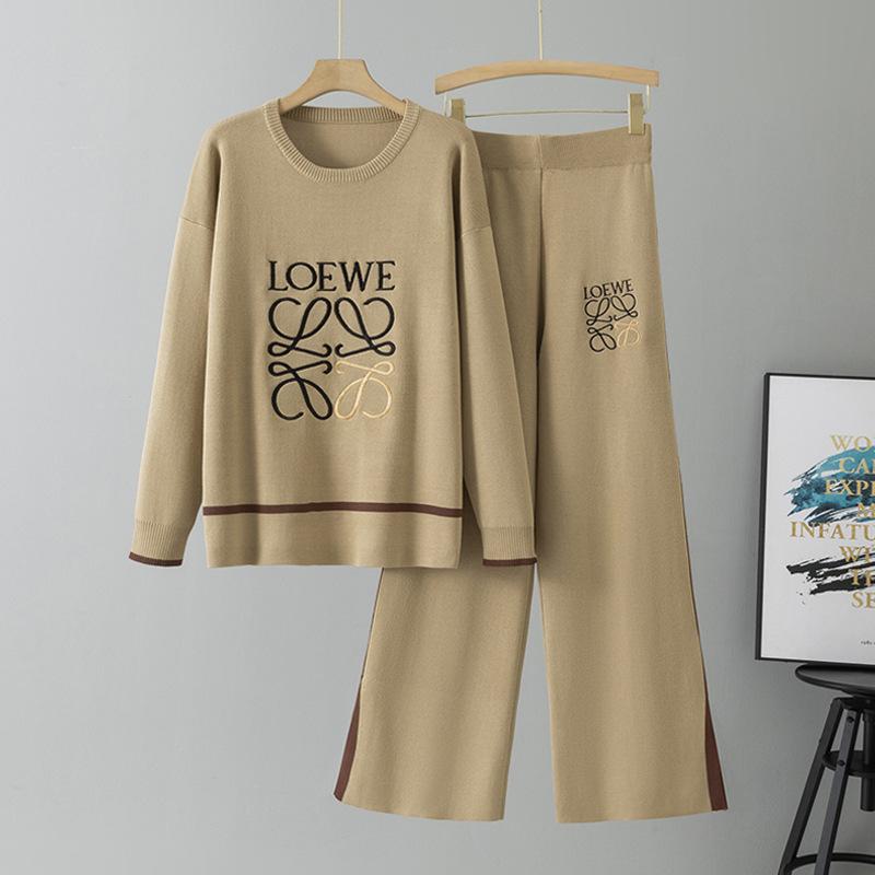 

YYFS Женская Мода Повседневный Весенне-Осенний Костюм с Длинным Рукавом и Круглым Вырезом, Брюки Size: One Size хаки