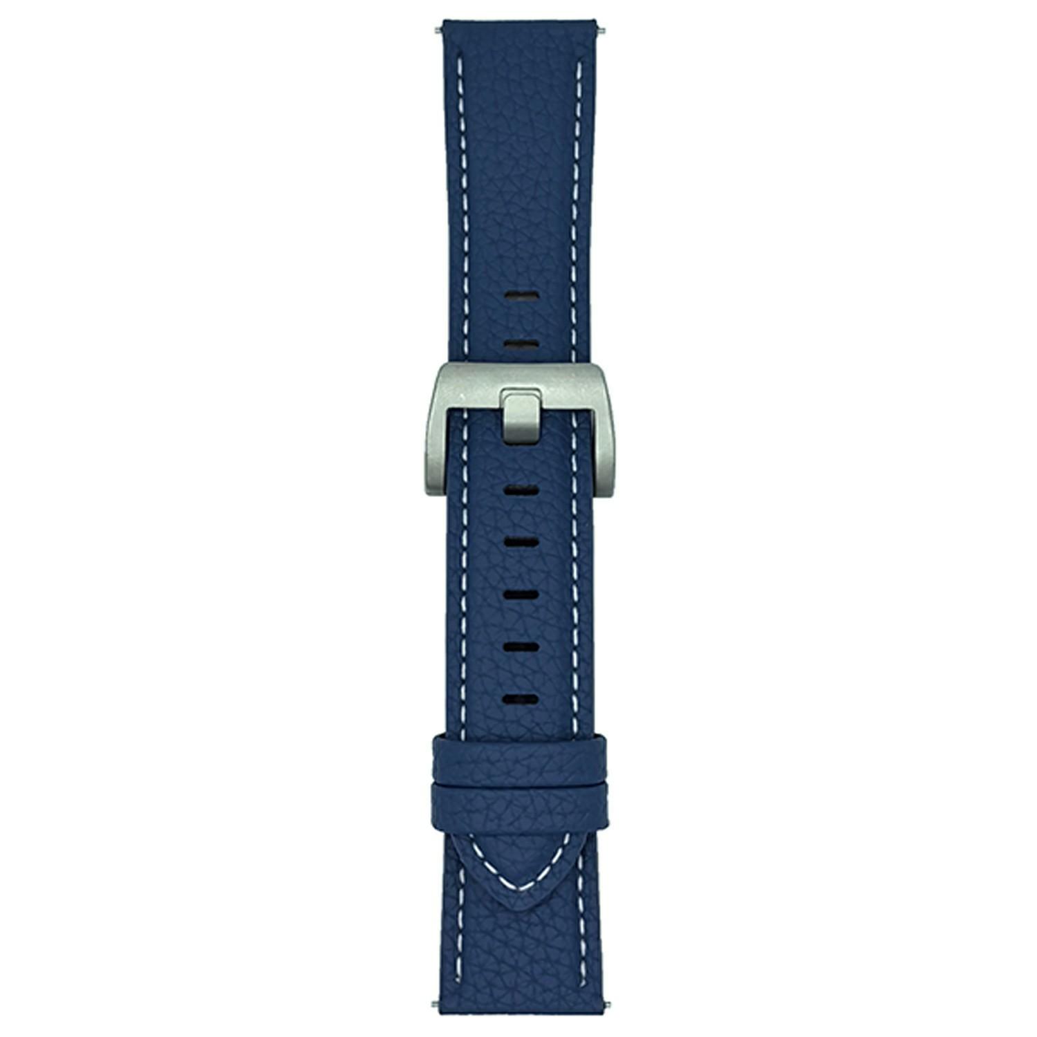 

Litchi Texture Leather Band For Samsung Galaxy Watch7/Watch6 Watchbands Universal 20mm Strap Midnight Blue