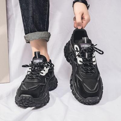 Autumn Men's Shoes New Breathable Mesh Sports Shoes Men's Trend Versatile Thick-soled Non-slip Dad Trendy Shoes