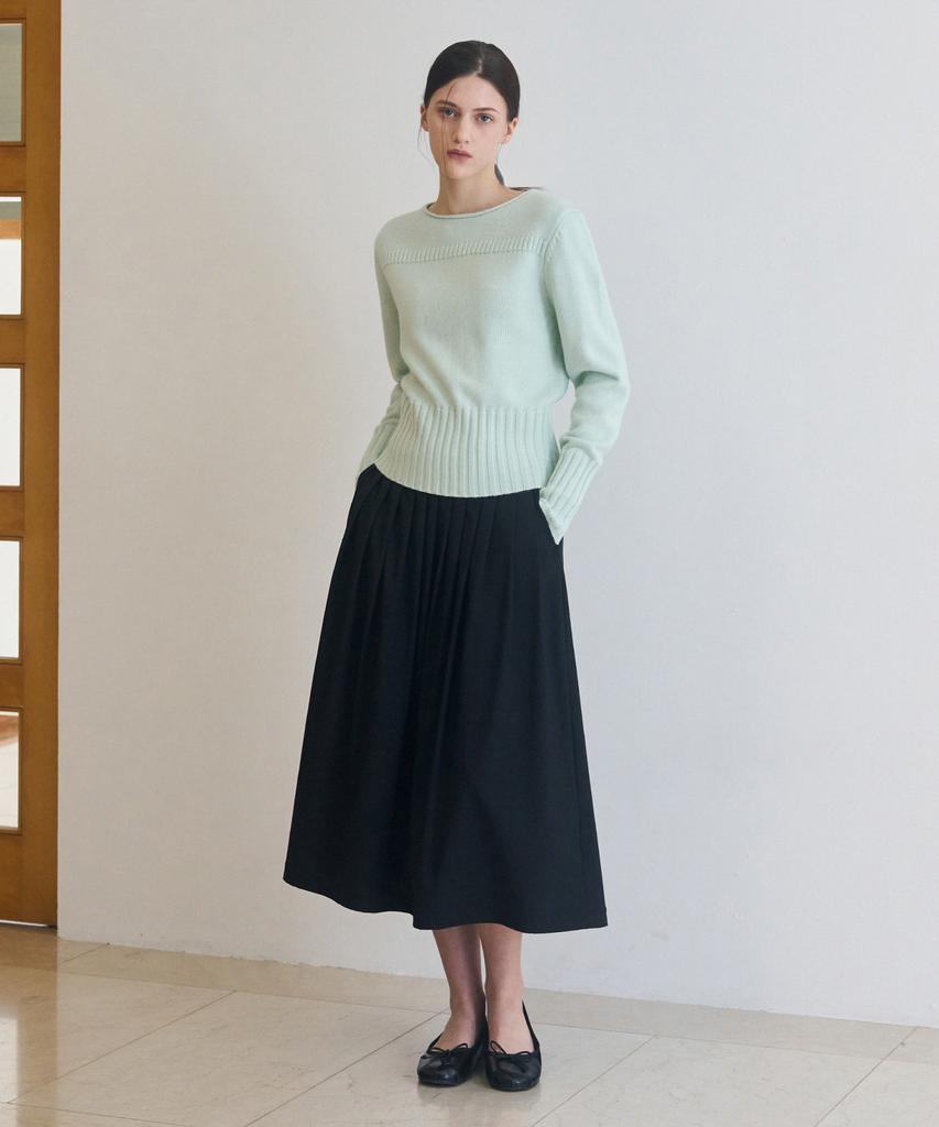 Deuloupisumeon Code Boat Neck Wool Knit [Mint]