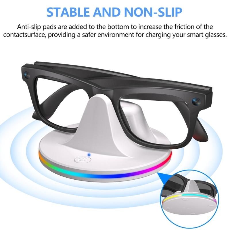 Stable ABS Charging Holder Stand Stable Base for Dedicated Model Intelligent Eyewear Featuring Universal Compatibility