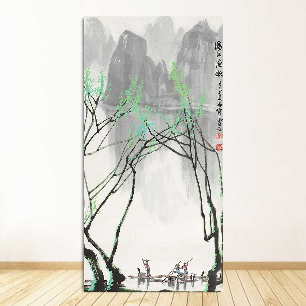 Classic Chinese Ink painting Landscapes Large Size Wall Picture For Living Room Home Decor-7 Huge Size Canvas Print Painting,