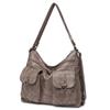 Damen Tasche Vintage Umhängetasche Große Kapazität Multi-Pocket PU Weiches Leder