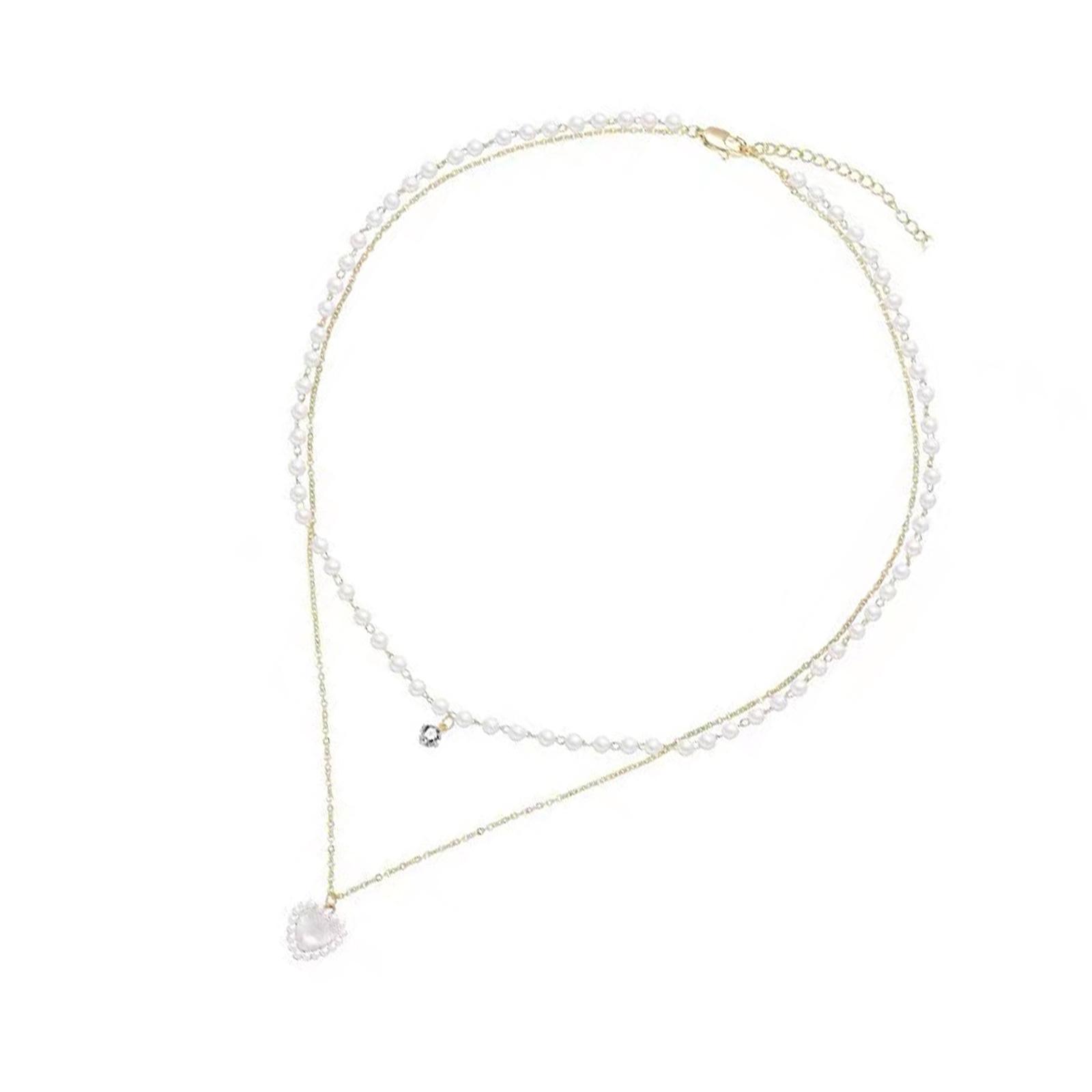 

Ожерелье с подвеской в виде сердца для женщин, регулируемая цепочка, элегантное двухслойное ожерелье, подходит для свадеб и вечеринок