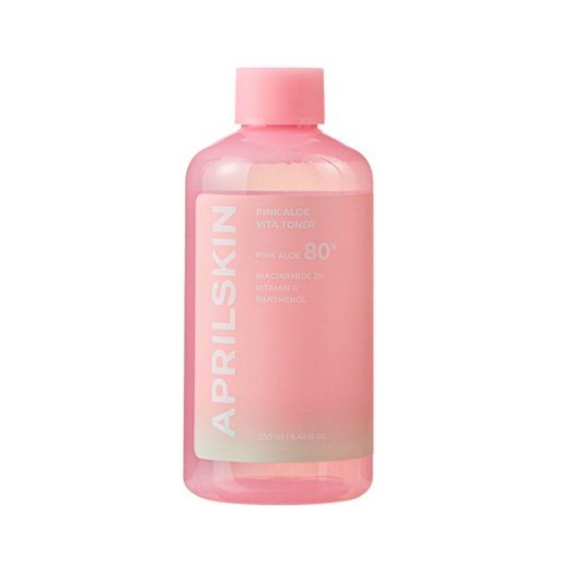 APRILSKIN Pink Aloe Vita Toner 250ml – Hydrating & Brightening Facial Toner for Smooth, Glowing Skin