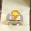 Citrine Oval Cut Gemstone With 925 Sterling Silver Ring For Men's #A952 JL375669223809