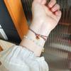 Handwoven Five-Color Cotton Bracelet with Little Fat Fu Pendant - Unisex and Joyful