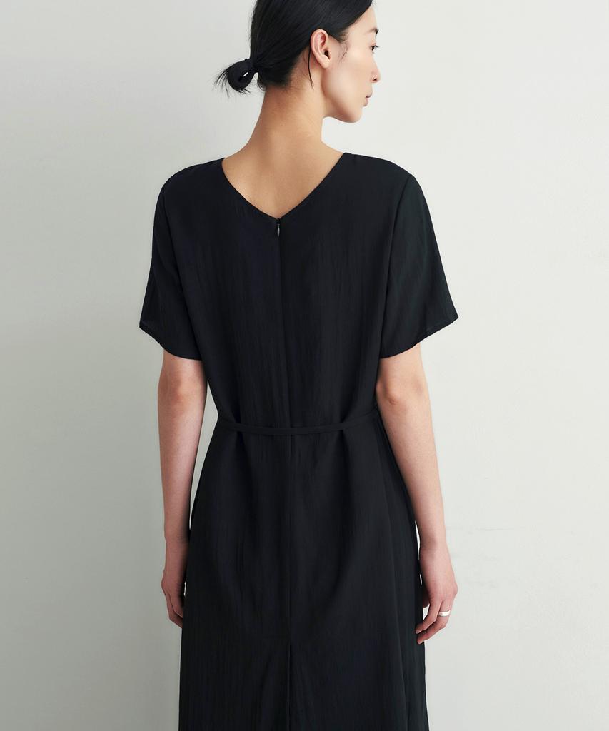 Aesmoeo Marine Loose Long Dress (Black)