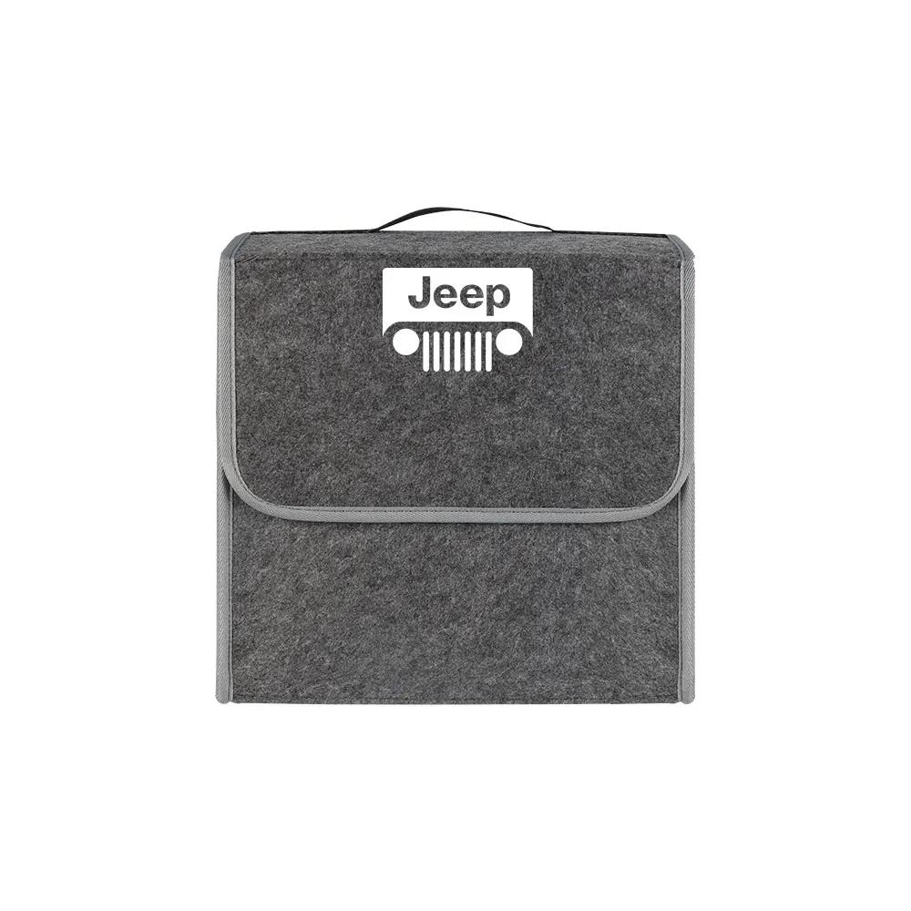 Für Jeep Auto Faltbare Aufbewahrungsbox Große Kapazität Filz Organizer Tasche Zubehör Für JEEP Renegade Patriot Weangler Cherokee Com