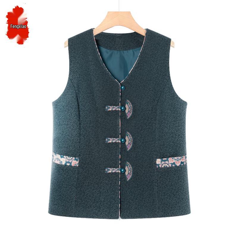 

Новый осенний жилет в китайском стиле для пожилых женщин 4XL