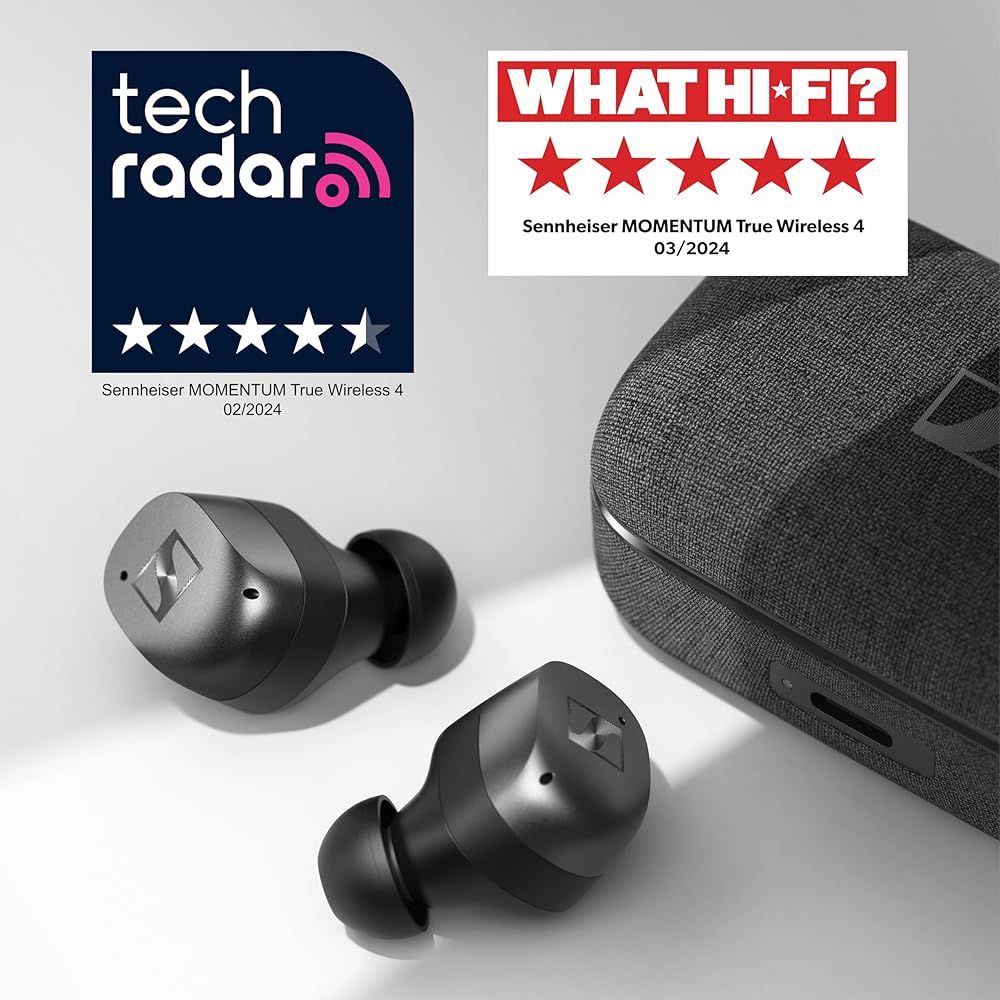 [Amazon.co.jp Exclusive] Sennheiser MOMENTUM True Wireless 4 + Burn-in Sound Set - Personalized Wireless Earphones, Black Graphite, High-Performance D