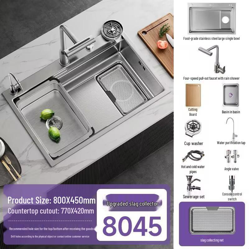 Thickened 304 Stainless Steel Veggie Washer with Digital Display & Honeycomb Design