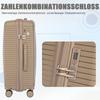 20"/24"/28" 3-Piece PP Spinner Suitcase Set - Sizes with Side Handles, Hanging Hooks & Protective Feet - Integrated Combination Lock (Champagne)