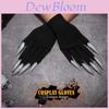 Halloween Witch Costume Glittery Red And Silver Finger Gloves For Spooky Celebrations
