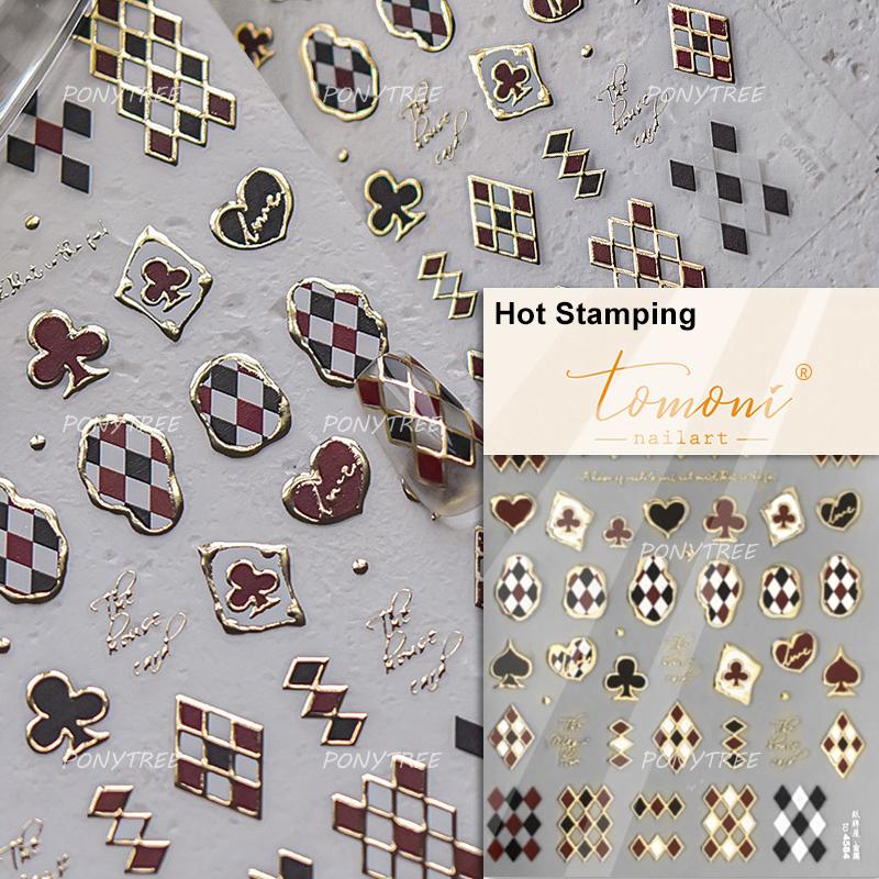 Lovely Strawberry Cherry Bowknot Lace Crystal Rhinestone Line Rococo Chic Adhesive Nail Art Sticker Manicure Decals