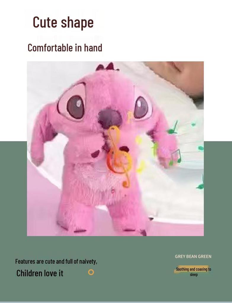 Cross-border Breathing Bear & Otter Stitch: Two-color Sound & Light Plush Animal Doll for Kids