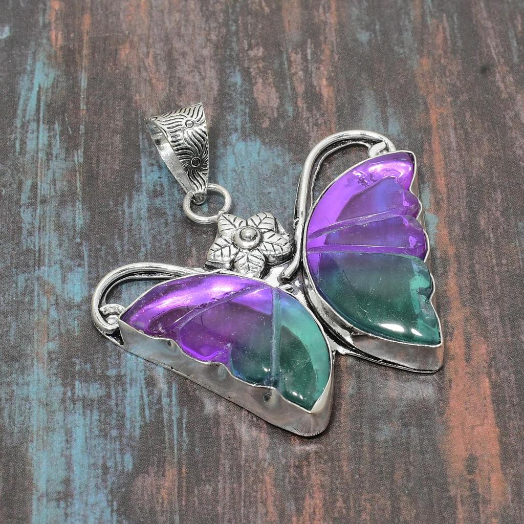 Bi-Color Turmalin Edelstein 925 Sterling Silber Handgefertigter schöner Schmuckanhänger
