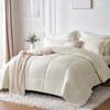 7 Piece Bed In A Bag Comforter Set Queen, Stylish Solid Geometry   Comforter And Sheet,Pillowcase Set, Ideal Gift