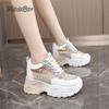 Shoes for Women Platform Sneakers Summer Women Casual Breathable Mesh Sequin Sneakers Wedges Sports Lace-up Non-slip Shoes