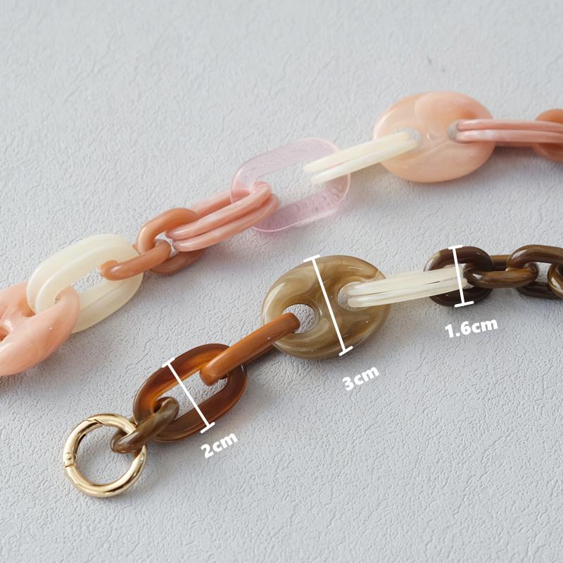 Neue Mode Frau Tasche Zubehör Crossbody Vintage Tasche Kette Acryl Tasche Braun Seil Strap Frauen Handtasche Schulter Griff Ketten