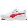 Runtamed Fabric Two-Layer Cowhide Synthetic Leather Comfortable Durable Lightweight Low-Top Casual Shoes Unisex Casual Shoes White Red 389236-11