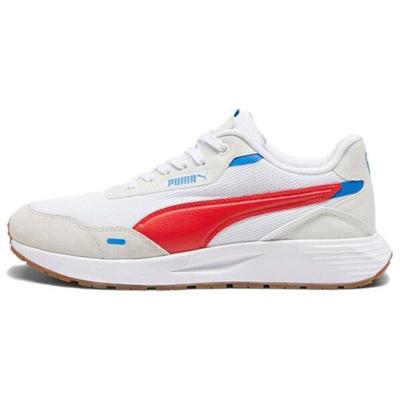 Runtamed Fabric Two-Layer Cowhide Synthetic Leather Comfortable Durable Lightweight Low-Top Casual Shoes Unisex Casual Shoes White Red 389236-11