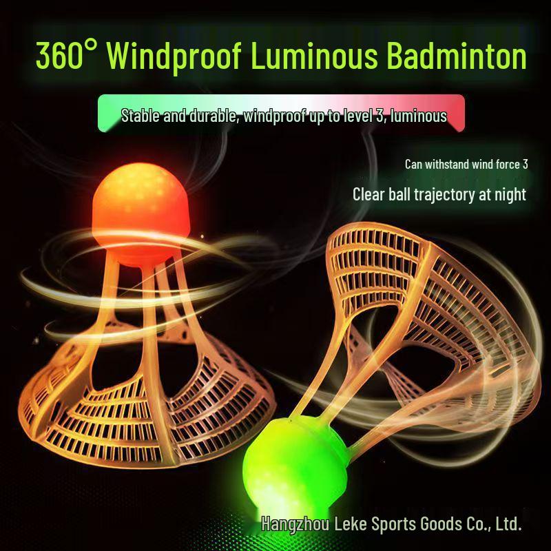 LED Glow-in-the-Dark Windproof, Durable, and Unbreakable Nylon Badminton Head