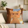 Cute Bboykisser Silly Cat Print Throw Pillow Cover Square Cushion Case for Living Room Bedroom Decor