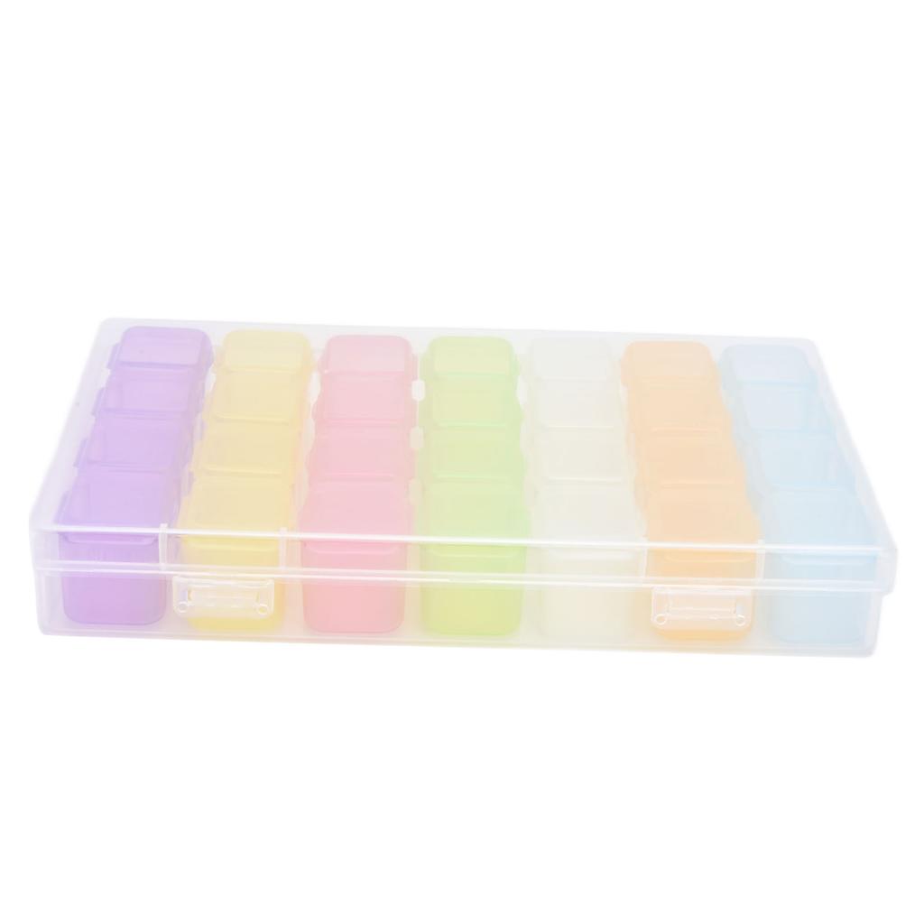 28 Slots Clear Plastic Storage Box Portable Detachable Organizer Box for Small Items Earrings