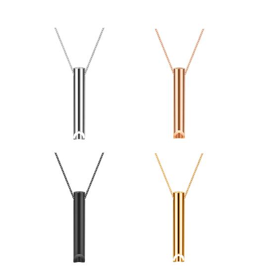 Mindful Breathing Necklace Anxiety Reduction Necklace Stainless Steel Stress And Panic Relief Necklace Adjustable Length Meditation