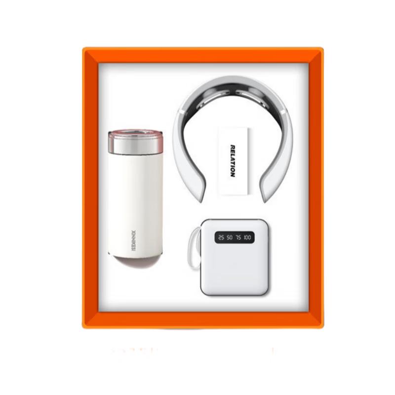 Light Luxury Gift Set with Thermos, Power Bank, and Massager