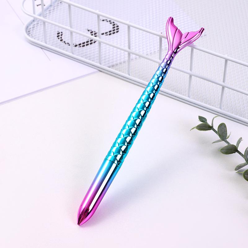 1/4 PCS Creative Blue Ballpoint Pen Mermaid Tail Neutral Pen Colorful Gift Pen