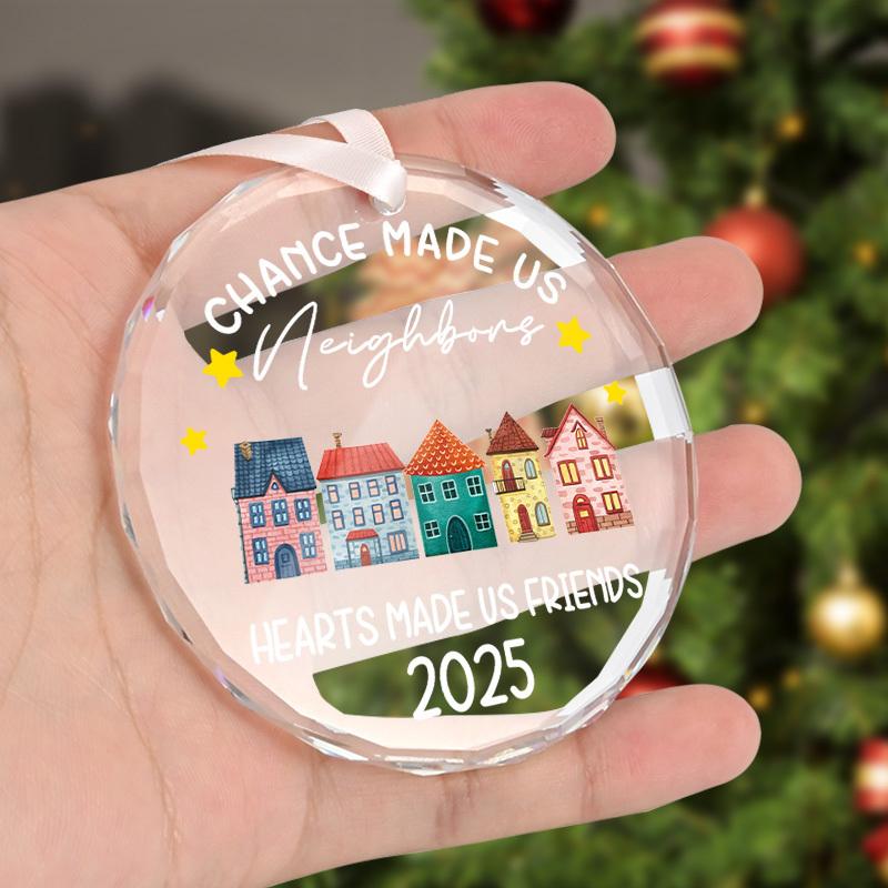 1pc/2pcs New Home Christmas Ornament 2025,House Warming Gifts New Home - Housewarming Gifts for First House, Glass Housewarming Gift Ideas for Couple