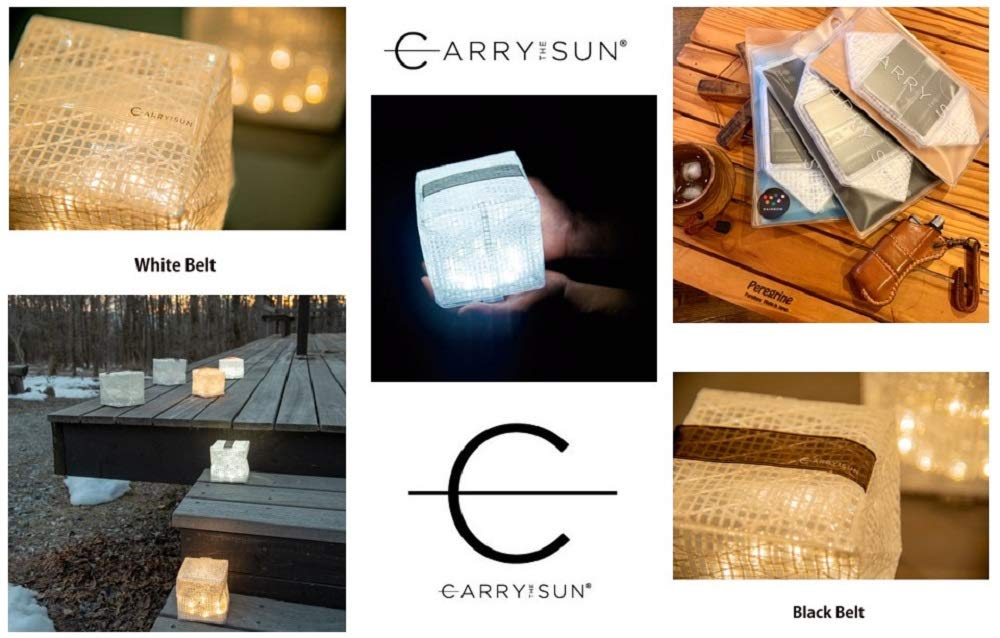 CARRY THE SUN Solar Lantern, Warm Light, White Belt, Medium Size (CTSW-WHM)