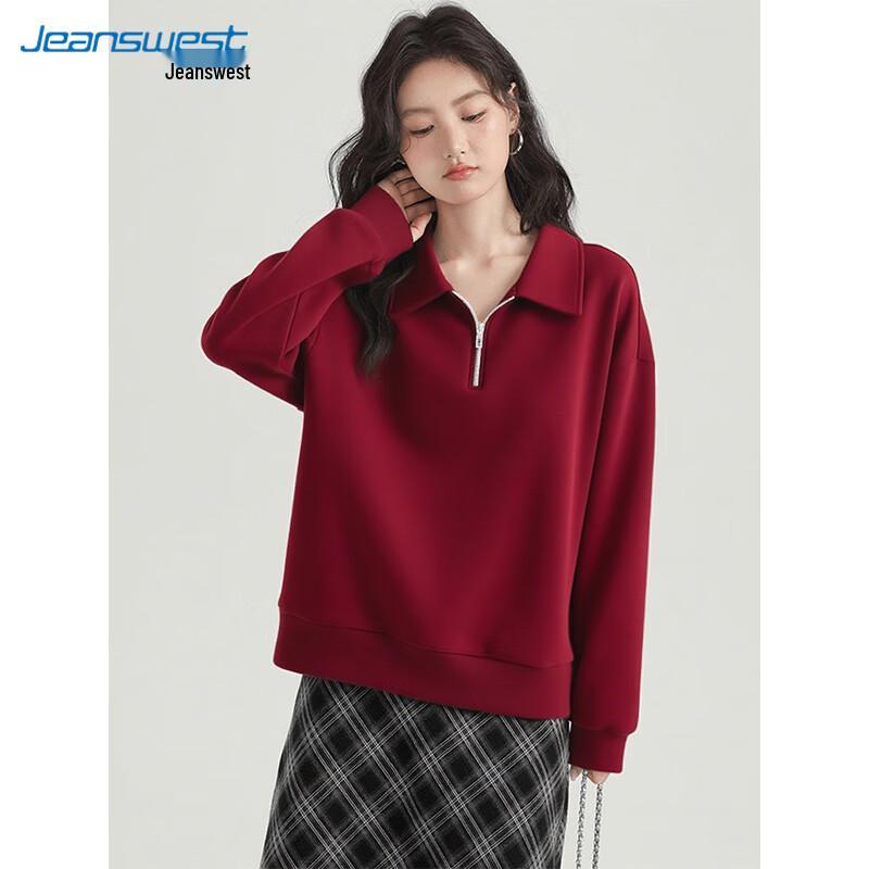 

Jeanswest Women s Half-Zip Lapel Sweatshirt L