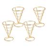 Ice Cream Cone Holders Stainless Steel French Fries Stands Food Cone Display Stand for Individual Waffle Pizza Charcuterie Restaurant Party Supplies