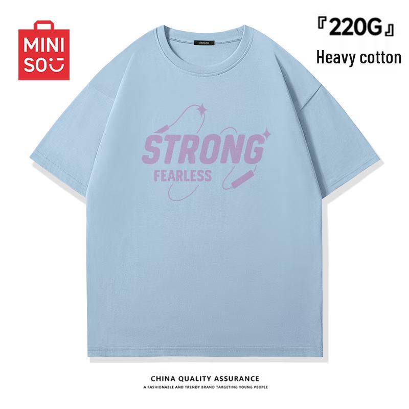 MINISO Men s American Trendy Pure Cotton Loose Fit T-Shirt L