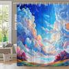 Vibrant Sky Clouds Waterproof Mildew-Resistant Shower Curtain - Ethereal Design for a Tranquil Bathroom Décor Experience