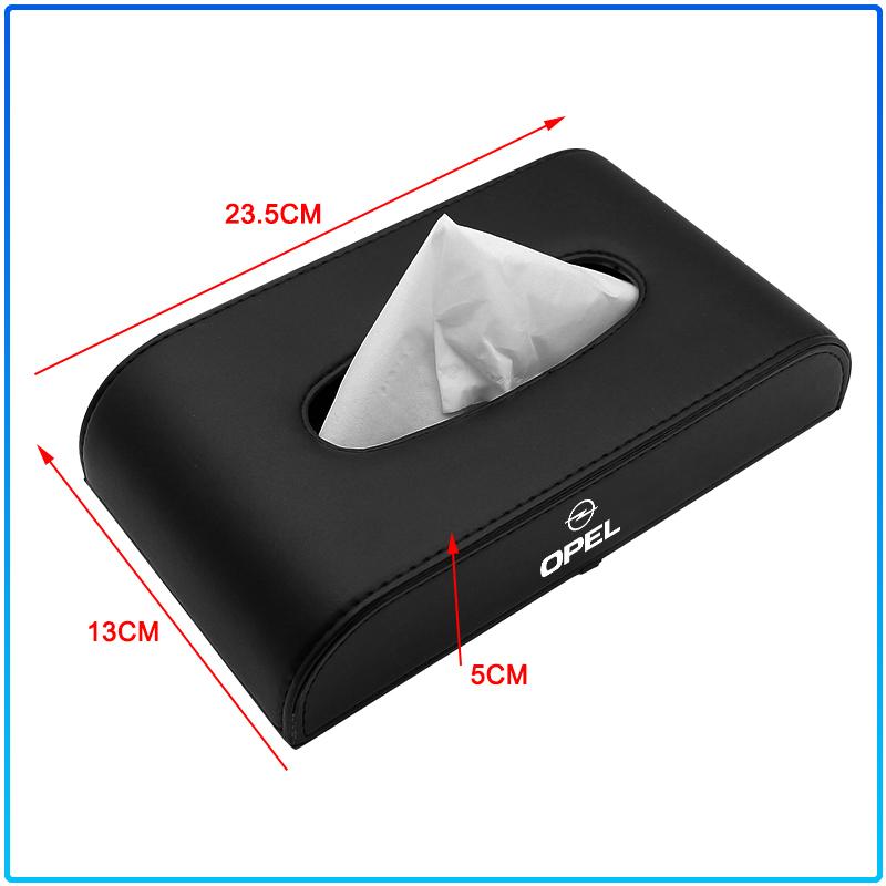 1pcs Car Tissue Box Holder Armrest Box Storage Case Emblem For Opel Astra H G J Insignia Mokka Zafira Corsa Vectra B C D