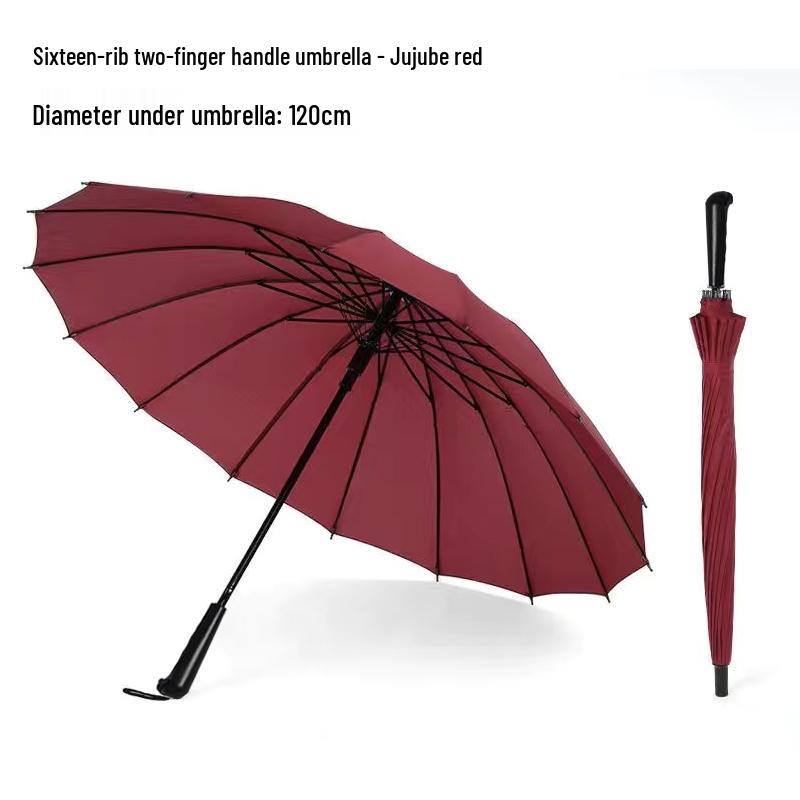 16-Rib Windproof Rainbow Umbrella - Long Handle, Sun & Rain Protection, Perfect for Business & Logo Advertising