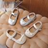 New Girls' Princess Style Leather Bow Shoes - Korean Fashion, Non-slip Mary Jane Flats