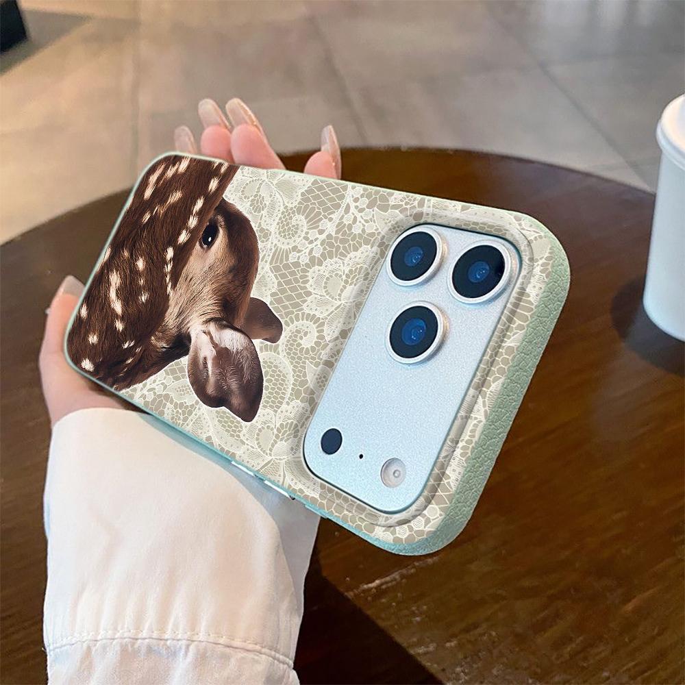 Lace Moose Phone Case For IPhone 16 15 14 13 12 11 Pro Max 17 14 Plus 16e Soft Shockproof Bumper Silicone Back Cover