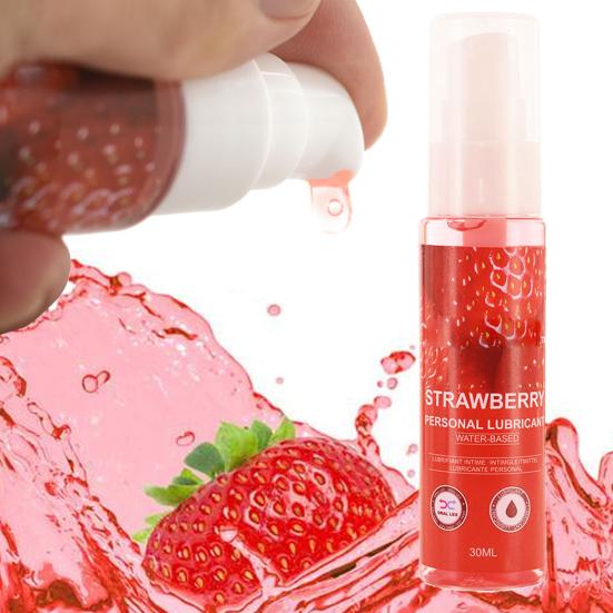 30ml/Bottle Body Lubricant Easy to Use Silky Lightweight Strawberry Personal Water-based Lubricant for Foreplay