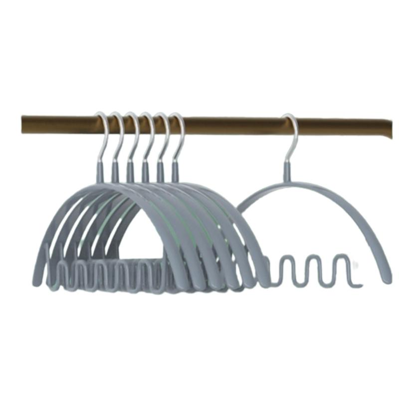 

5/10 шт. Волнистые многопортовые вешалки для сушки одежды, многофункциональная пластиковая вешалка для сушки одежды, вешалка для хранения серый